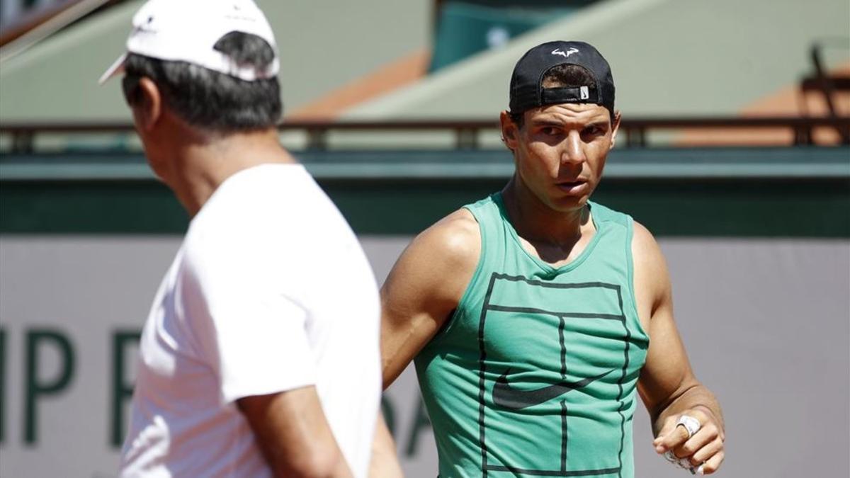 Rafa Nadal se entrenó por primera vez en Roland Garros