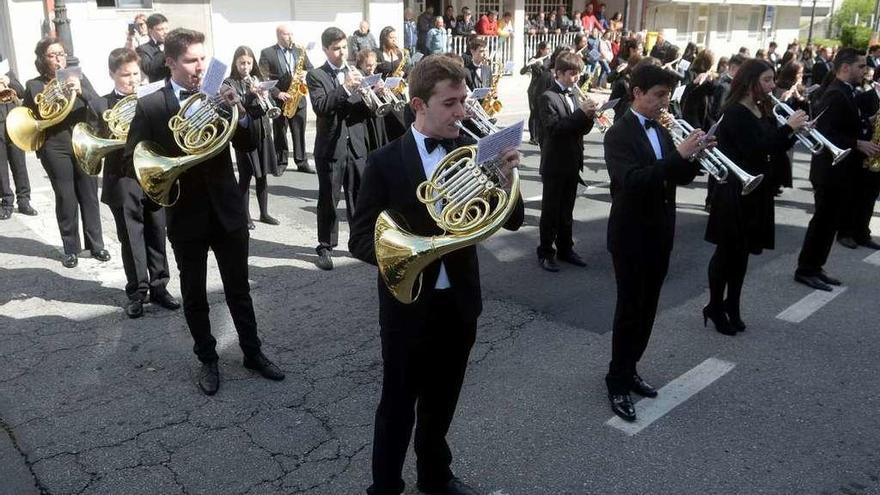 La Banda Unión Musical de Meaño en el festival de Bandas del municipio. // Noé Parga