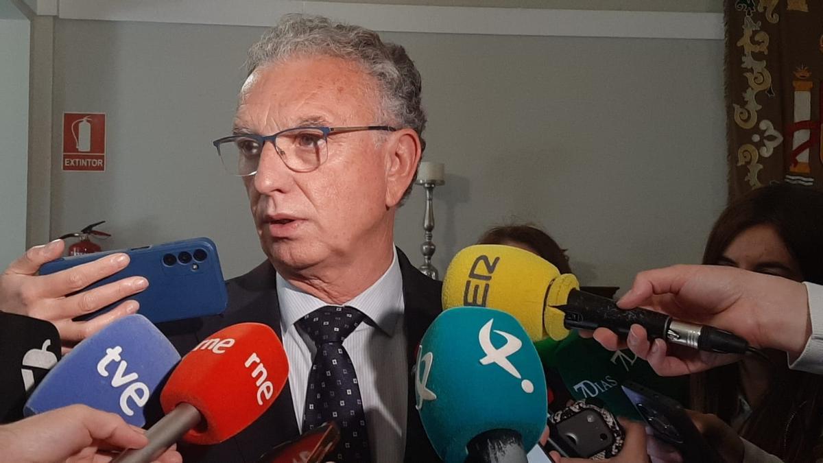 El Delegado del Gobierno, José Luis Quintana, hoy en Badajoz.