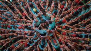 Castellers de Vilafranca en el Concurso de Castells de Tarragona.