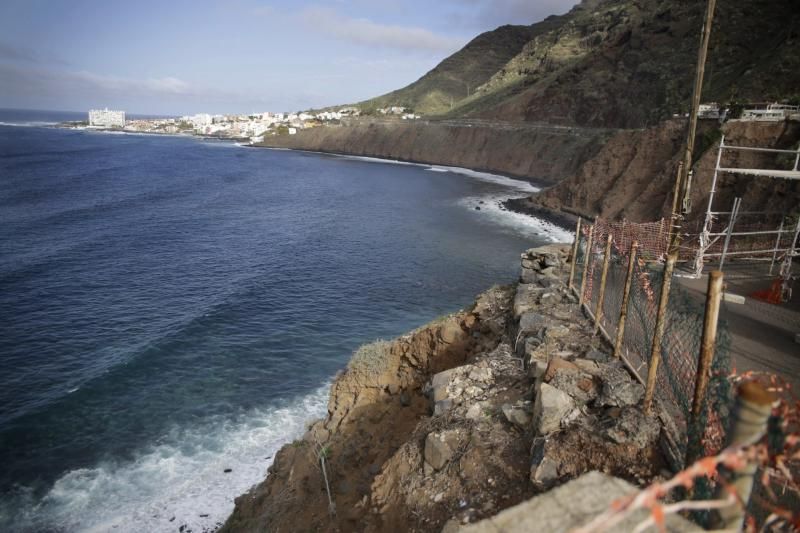 Zonas con riesgos de desprendimiento en Tenerife