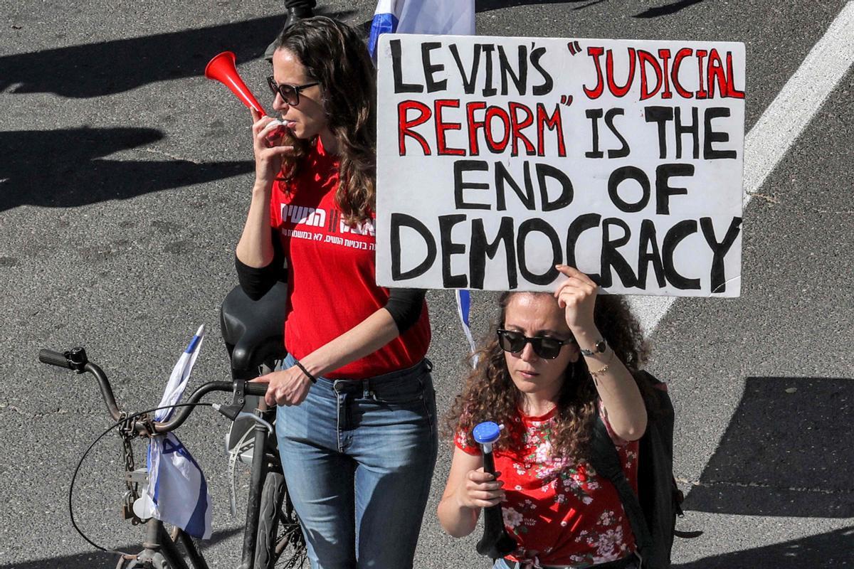 Protestas en Tel Aviv por la polémica reforma judicial del Gobierno de Netanyahu