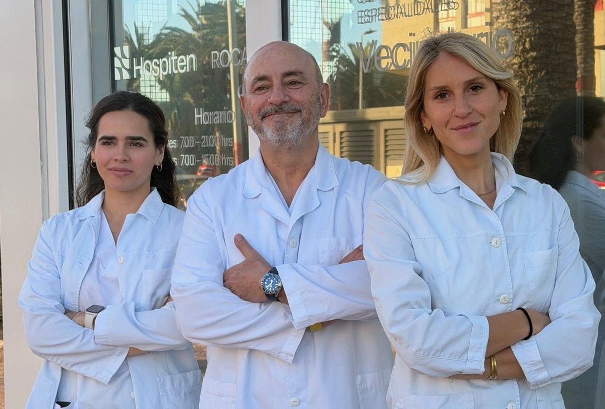 El Dr. Carlos Blanco-Soler, Jefe de la Unidad de Apoyo a la pérdida de peso y las nutricionistas Flora Chiarotti y Teresa Acosta