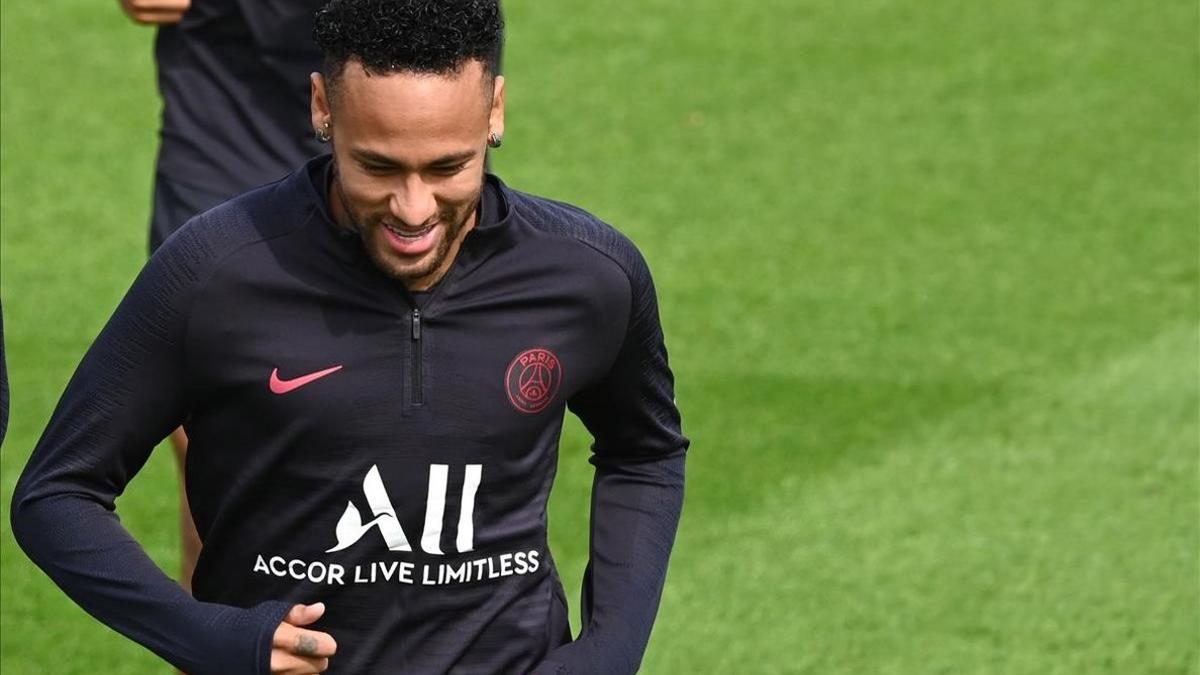 Neymar, en el entrenamiento del PSG del pasado sábado