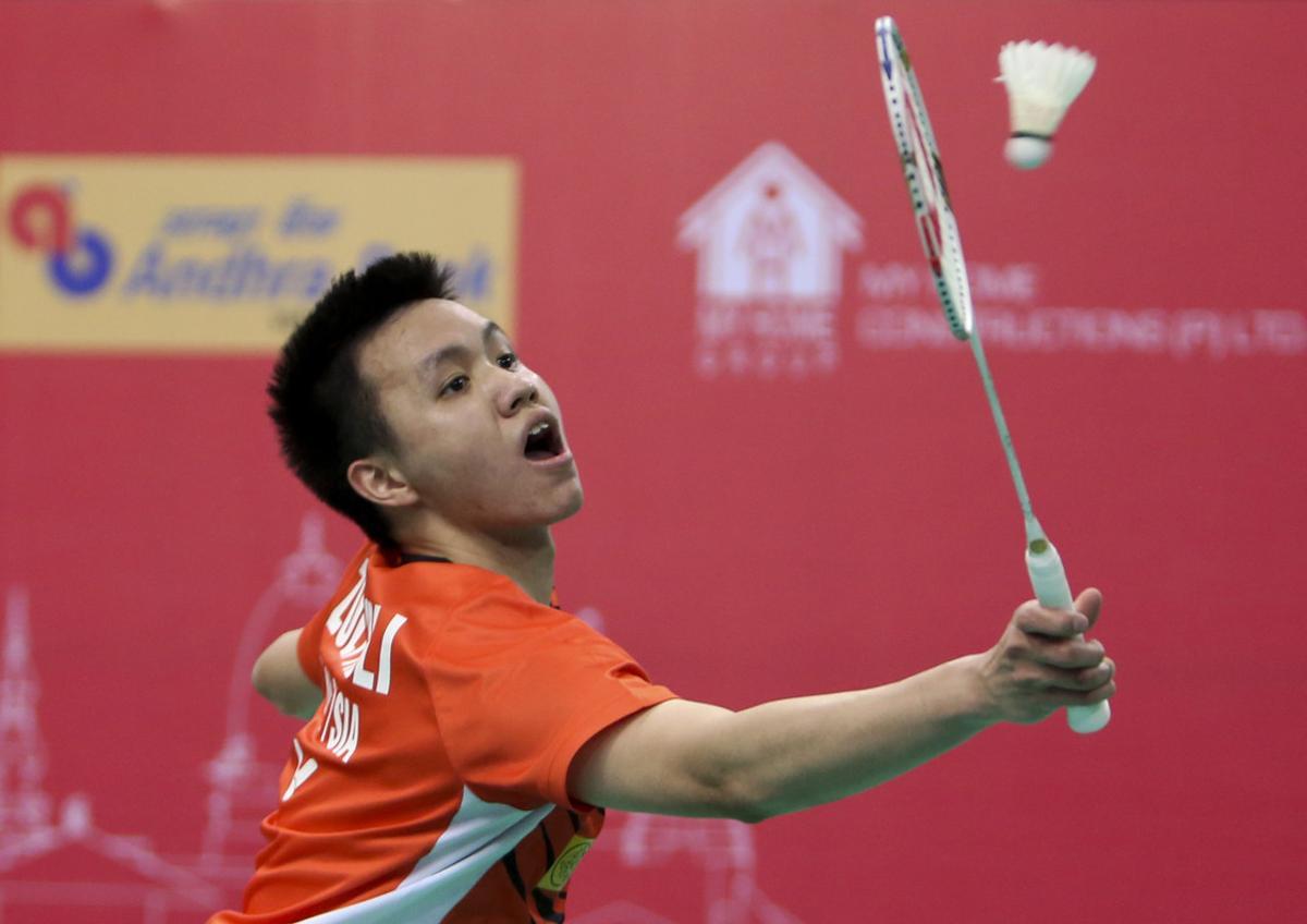 FILE - In this Feb. 19, 2016, file photo, Malaysia’s Zulfadli Zulkiffli plays against India’s Srikanth K. during their men’s singles match of the Badminton Asia Team Championships quarterfinals in Hyderabad, India. The Badminton World Federation (BWF) imposed career-ending bans Wednesday, May 2, 2018 on former world junior singles champion Zulkiffli and fellow Malaysian Tan Chun Seang following a match-fixing investigation. Zulkiffli was banned for 20 years and fined $25,000 after being found guilty of 31 violations dating back to 2013 of the BWF’s code of conduct involving betting, wagering and match manipulation, including four proven counts of match manipulation at three tournaments. (AP Photo/Mahesh Kumar A., File)