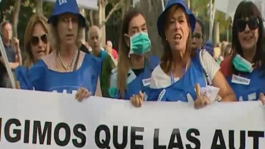 Manifestación en Madrid contra la gestión de la crisi del ébola