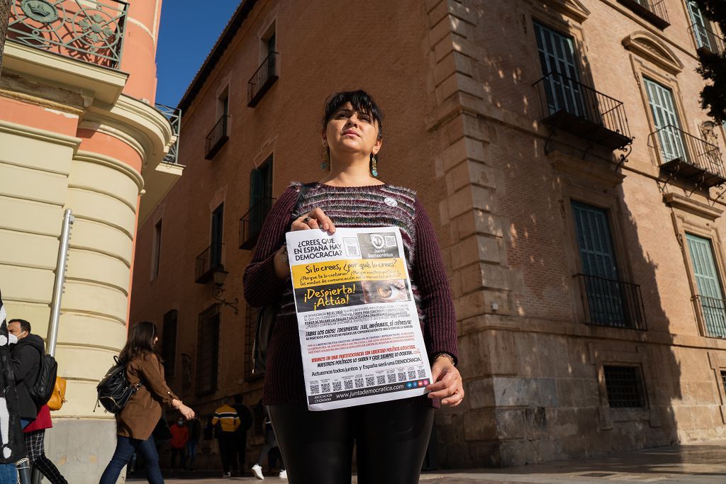 Concentración sin mascarilla en Murcia contra las restricciones covid