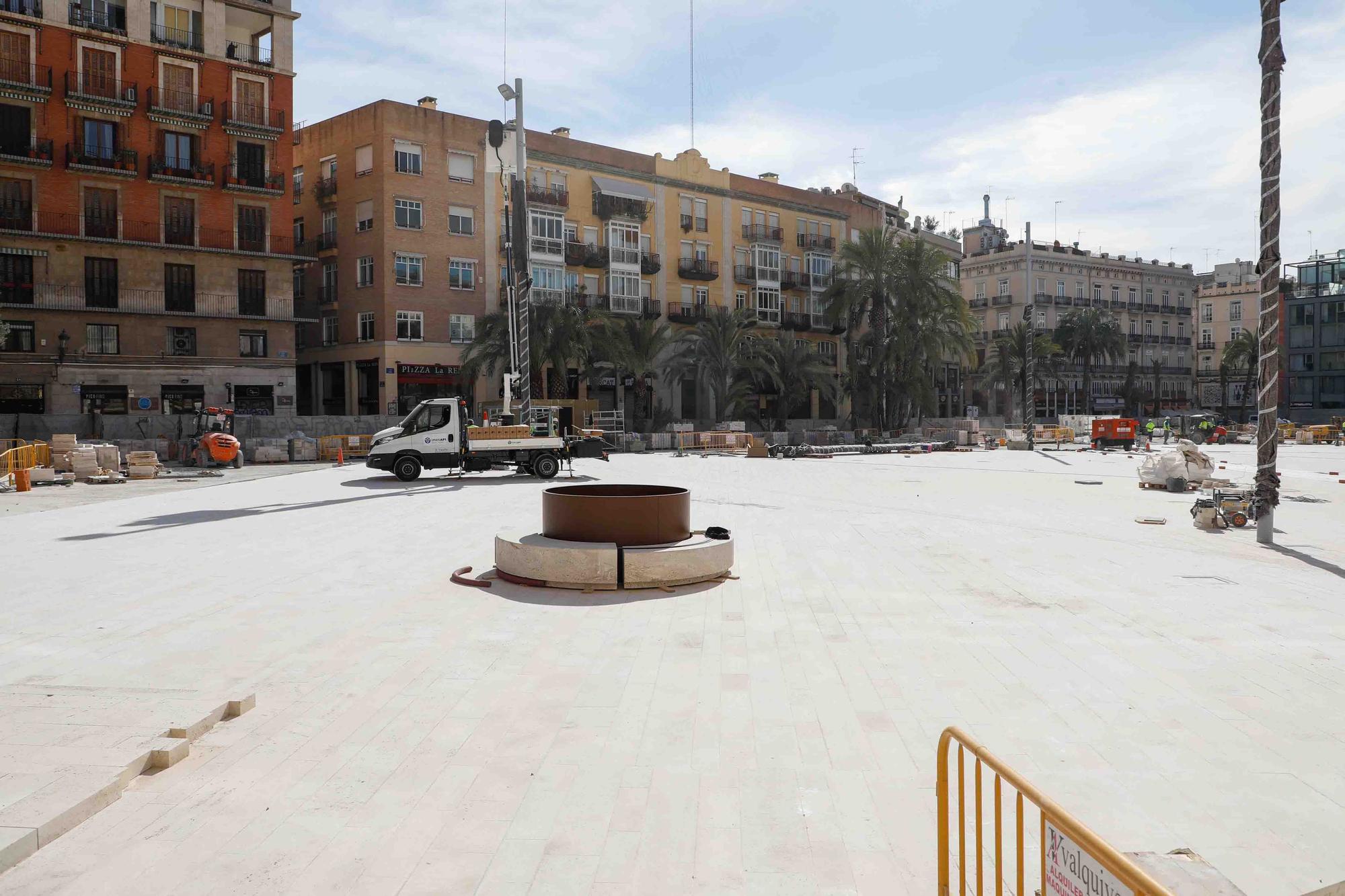 Asi están las obras de la plaza de la Reina