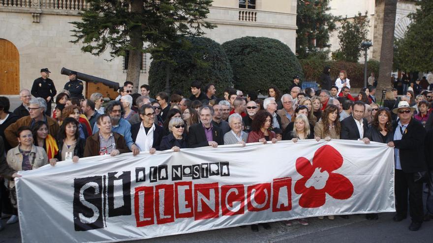 Gabriel Janer, Jaume Mateu y Biel Mesquida, entre otros, estuvieron presentes en la manifestación de 2012.