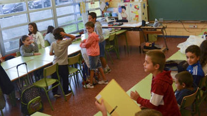 Aula del colegio coruñés José Cornide, esta mañana, en el primer día del curso 2015-16.