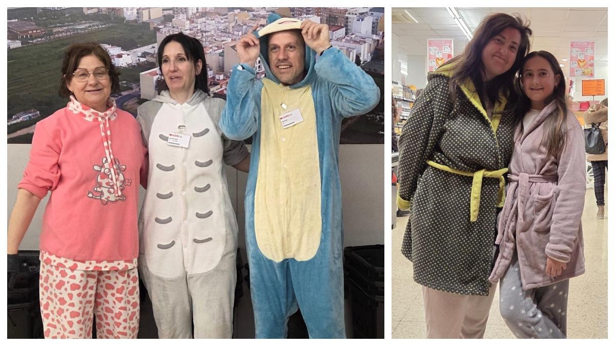 Jóvenes y mayores han ido este jueves con ropa de dormir por la Gran Noche del Pijama en el Carnaval de Vinaròs.