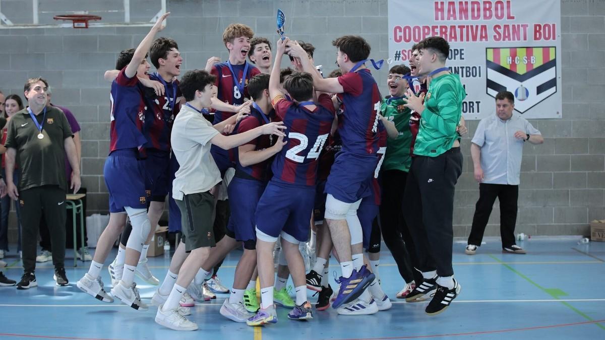 El FC Barcelona A, campió de la Lliga Catalana Cadet d'handbol