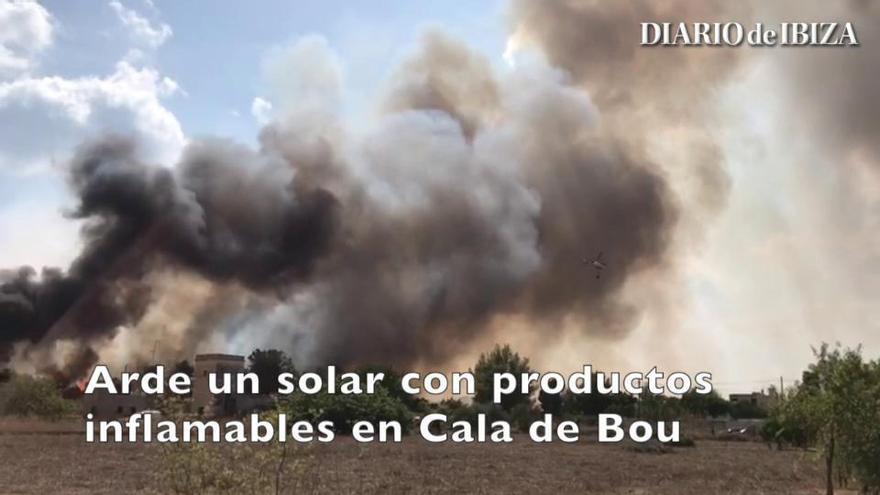 Arde un solar con productos inflamables en Cala de Bou