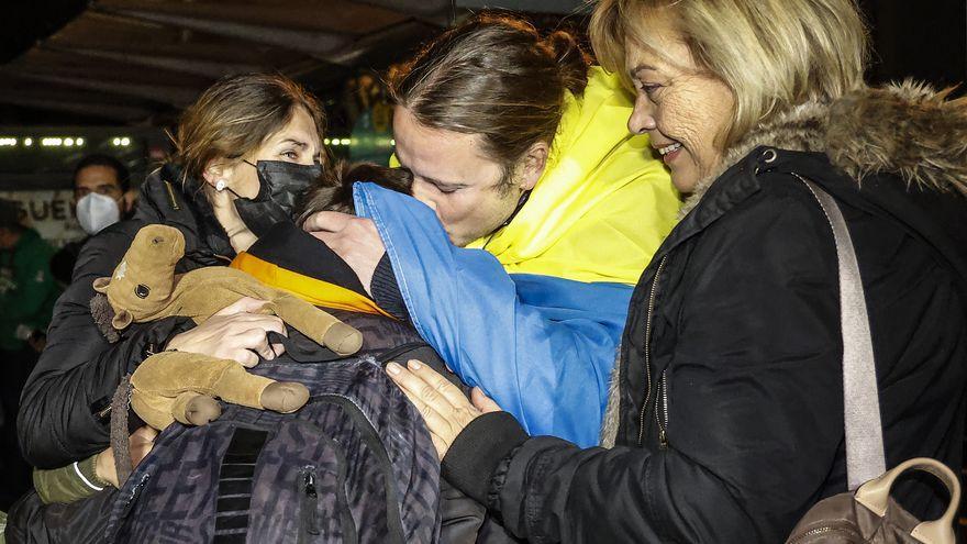 Llegada de refugiados ucranianos a València.