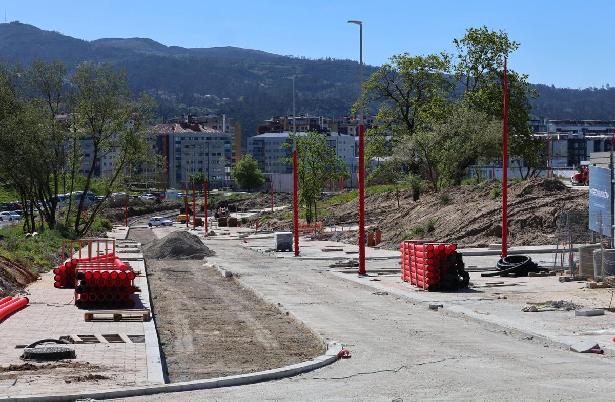 Obras de construcción de viviendas de promoción pública ( VPP ) en San Paio de Navia, en Vigo, promovidas por la Xunta de Galicia