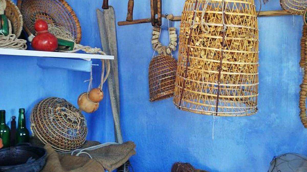 Interior de la barraca de pescadors de La Creu que s’ha museïtzat. | MUSLE