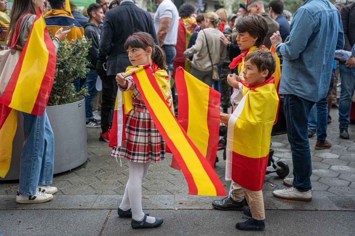 Manifestación del día de la Hispanidad en Barcelona