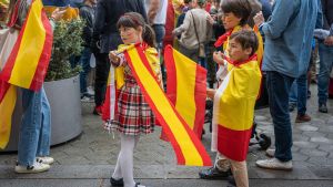 Manifestación del día de la Hispanidad en Barcelona