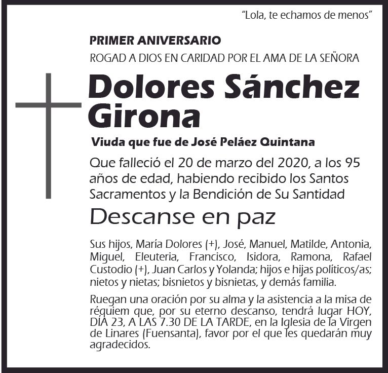 Dolores Sánchez Girona