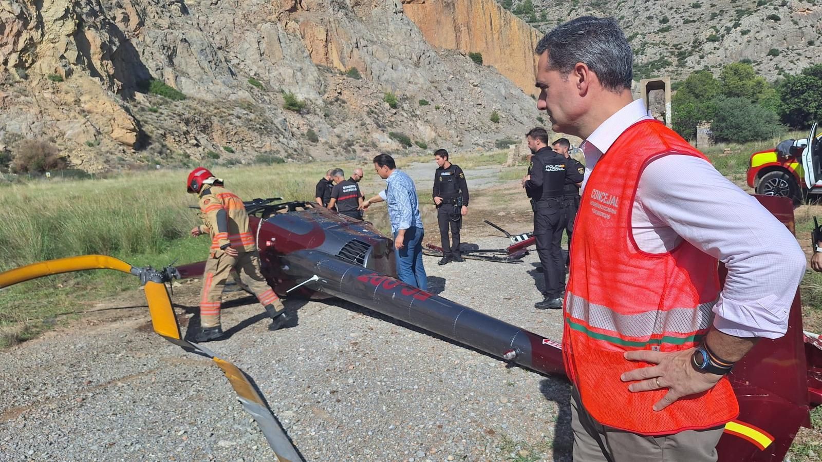 Las fotos del helicóptero que se ha estrellado en Castellón