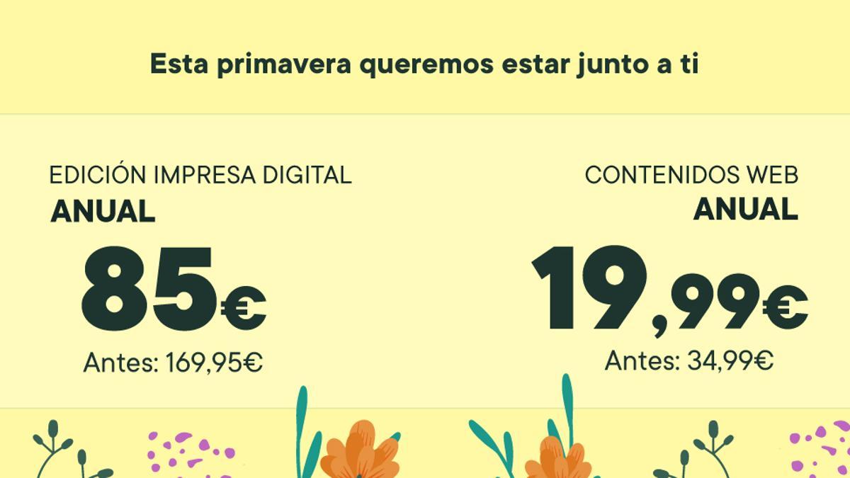 Promoción primavera: suscríbete a los contenidos web por solo 19,99 euros