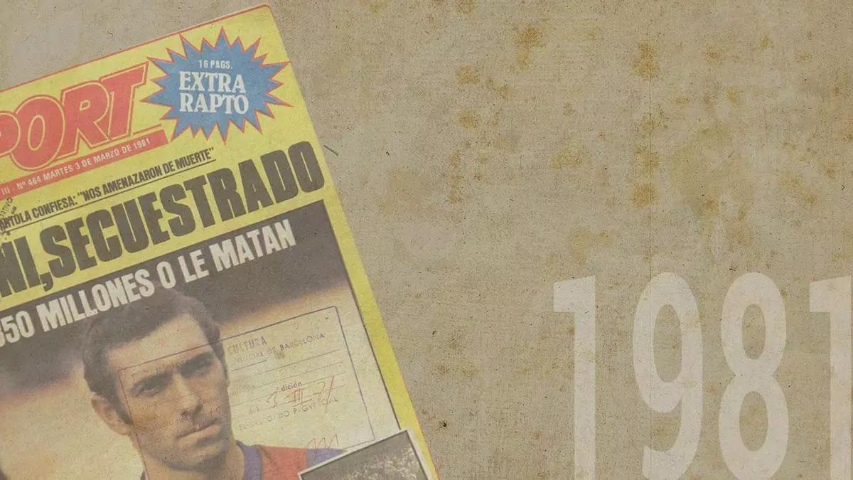 Detalle de la portada de SPORT con la noticia del secuestro de Enrique Castro 'Quini'