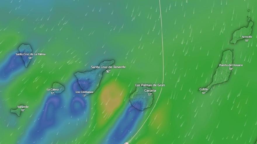 La Aemet pronostica lluvias débiles e intervalos nubosos para el martes en Canarias.