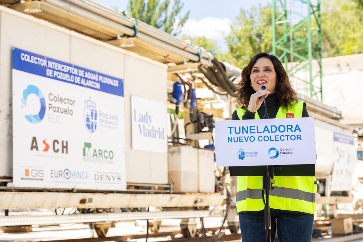 Isabel Díaz Ayuso, Presidenta de la Comunidad de Madrid, en el acto de presentación de la tuneladora 'Lady Madrid'.