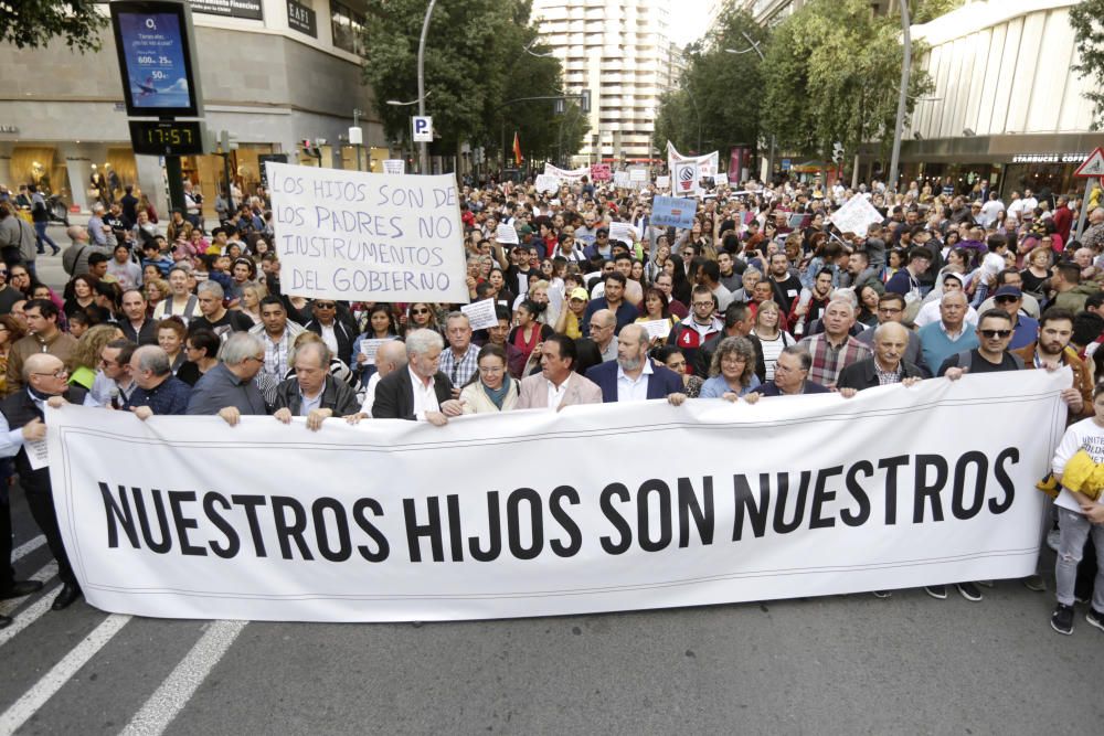 Protesta a favor del pin parental en Murcia