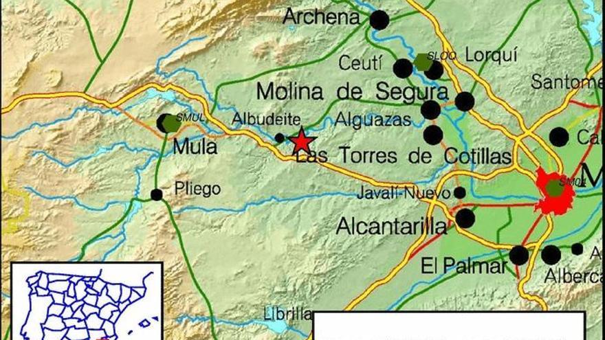 El epicentro del seísmo de Albudeite.