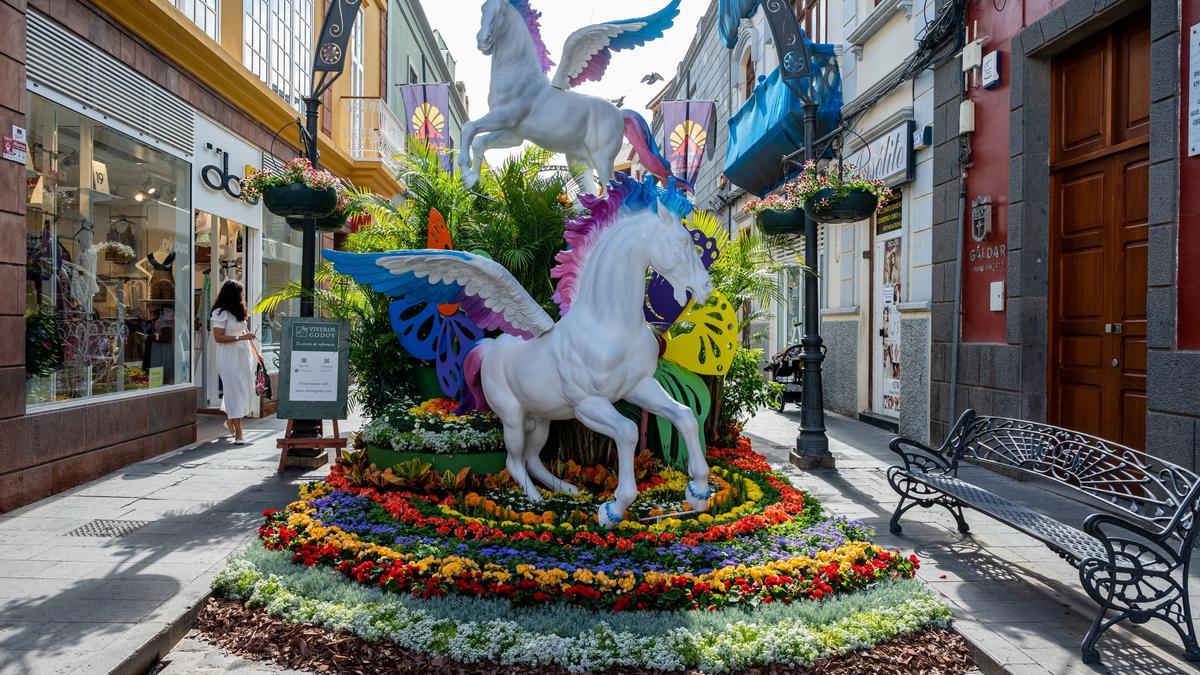 Uno de los montajes de la segunda muestra Gáldar en flor