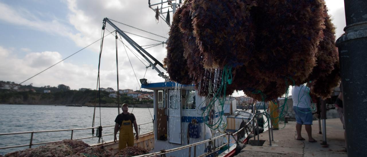 El muelle pesquero de Luanco.