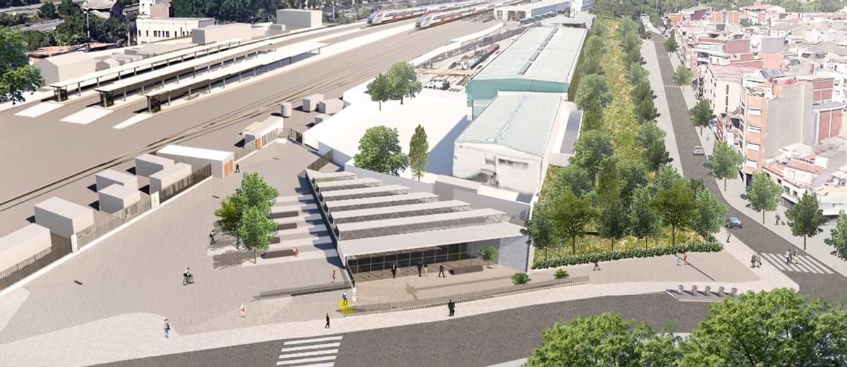 Imagen simulada de la futura estación de viajeros de Montcada Bifurcació de Rodalies, que Adif ha adjudicado por siete millones de euros