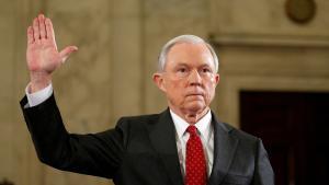  Jeff Sessions, durante la jura del cargo de fiscal general, el pasado 10 de enero.