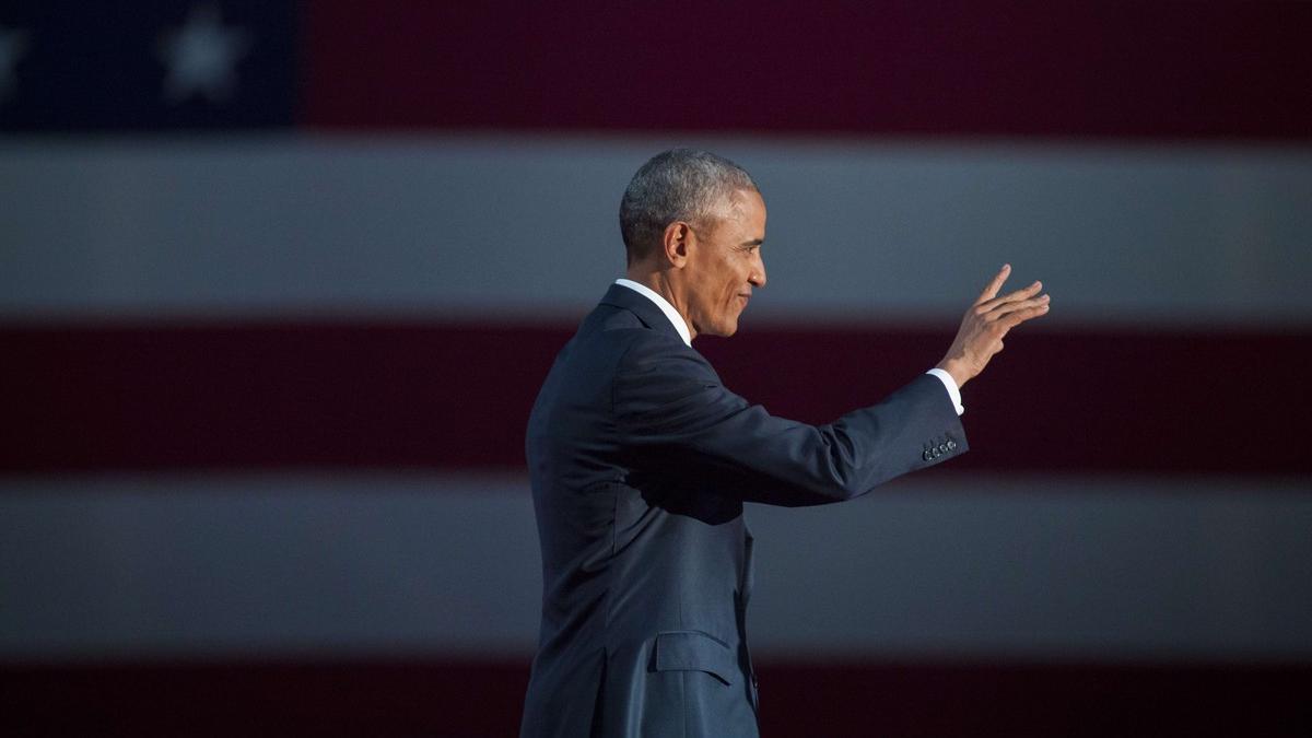 Barack Obama, durante su discurso de despedida en Chicago.