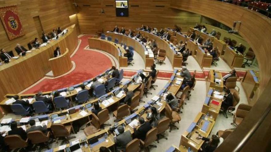 Vista del hemiciclo del Parlamento gallego, en O Hórreo. / xoán álvarez