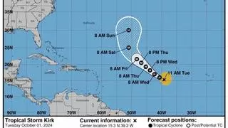 El huracán Kirk sube a categoría 4 mientras avanza por el Atlántico