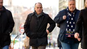 El secretario general de Junts, Jordi Turull, antes del encuentro con el número tres del PSOE, Santos Cerdán, este miércoles en el Congreso.