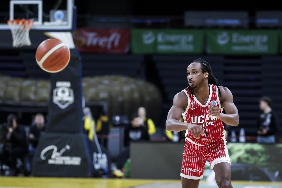 Michael Forrest, del UCAM Murcia, durante un partido en la FEC esta temporada.