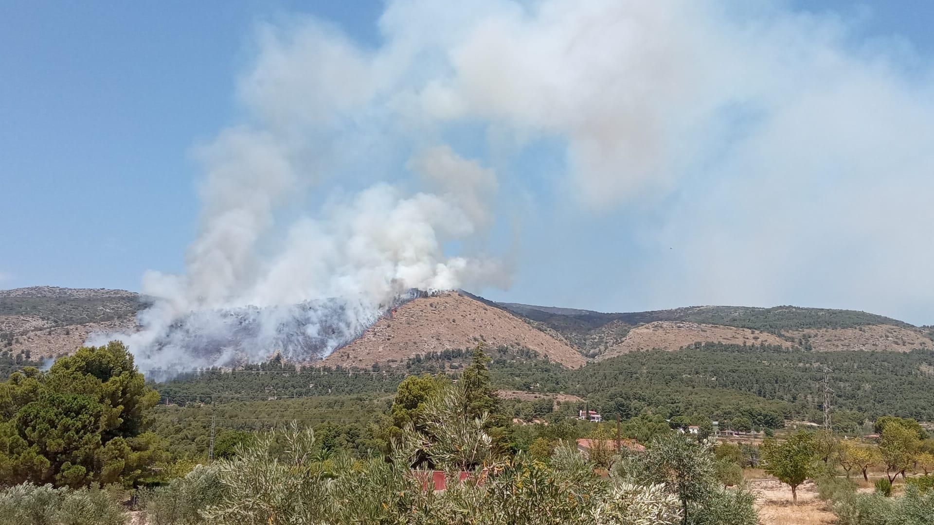 Incendio en el paraje de San Pascual en Ibi