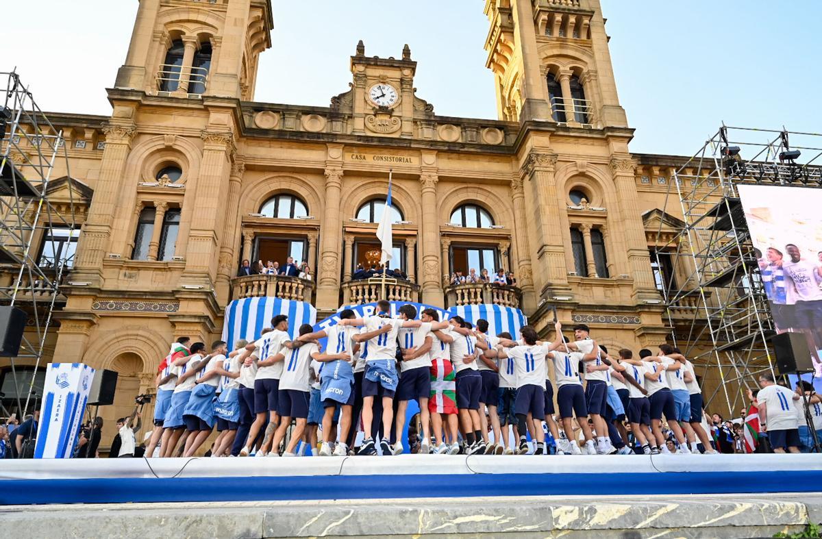 La fiesta de la Real Sociedad tras ganar la Copa del Rey.
