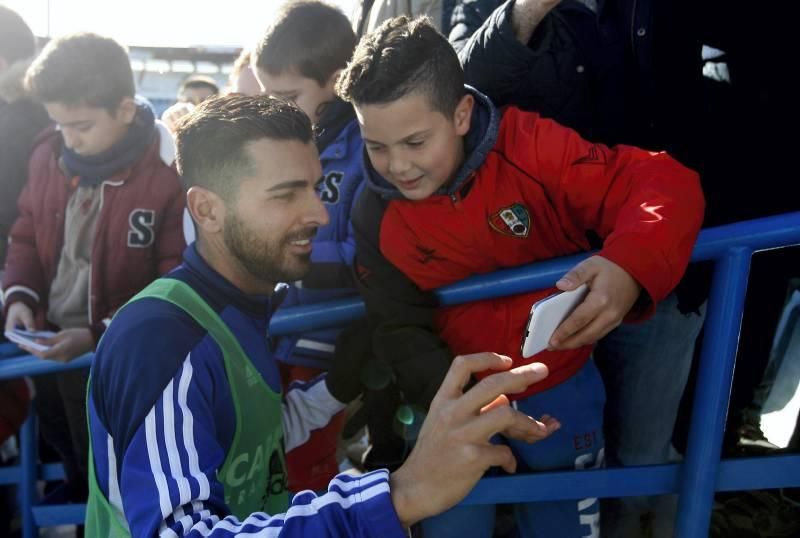 Entrenamiento puerta abierta en La Romareda