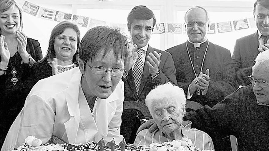 Josefa Álvarez celebró su 111 cumpleaños en febrero. // Brais Lorenzo