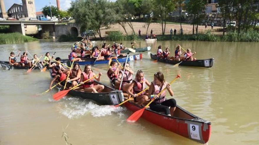 Els canoistes havien de remar uns 200 metres entre els ponts de la Concòrdia (nou) i Pere Otger (vell)