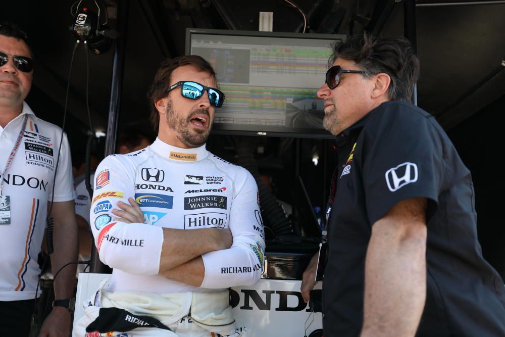 Fernando Alonso participa en las pruebas libres de las 500 millas de Indianápolis