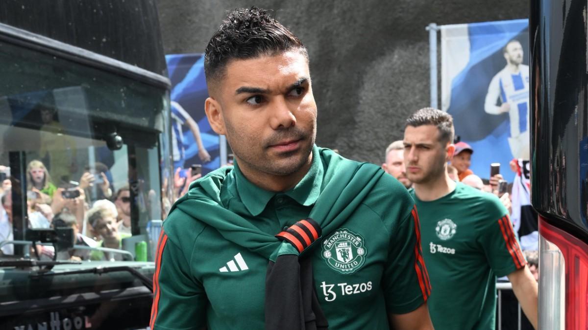 Casemiro, en la concentración del City