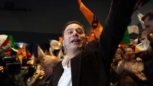 Luís Montenegro, líder de Alianza Democrática, durante un mitin.