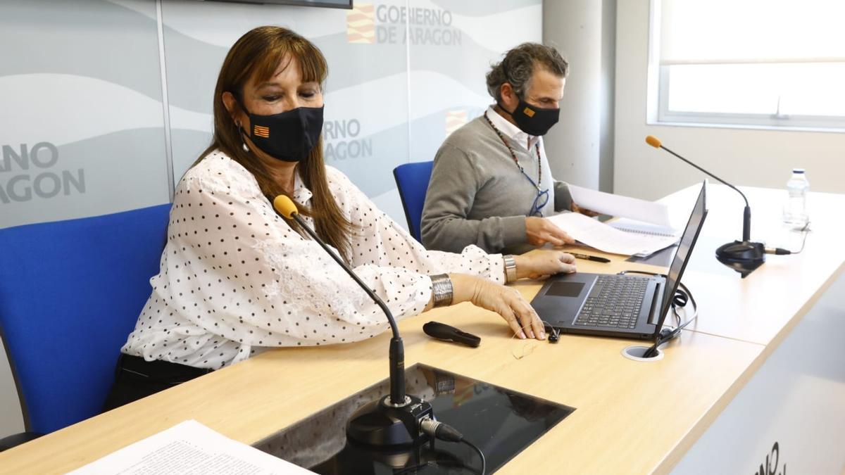 Sira Repollés en la rueda de prensa de hoy.