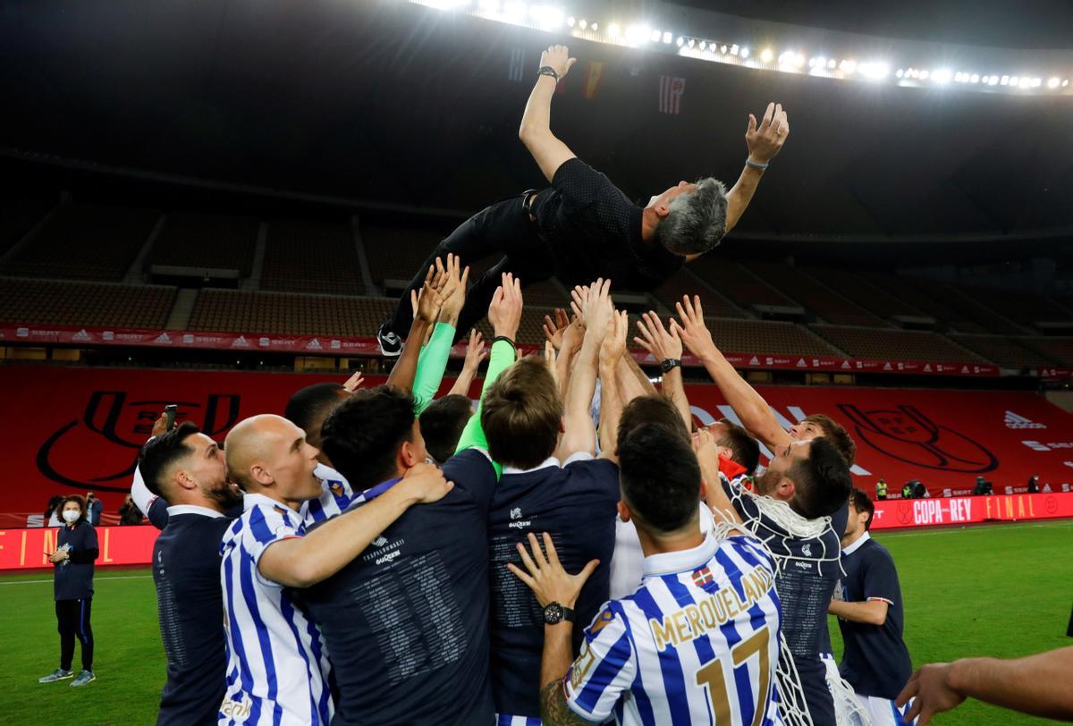 El moment «fanàtic» d’Alguacil després de conquistar la Copa El moment «fanàtic» d’Alguacil després de conquistar la Copa