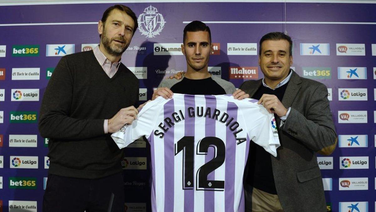 Sergi Guardiola durante su presentación como jugador del Valladolid